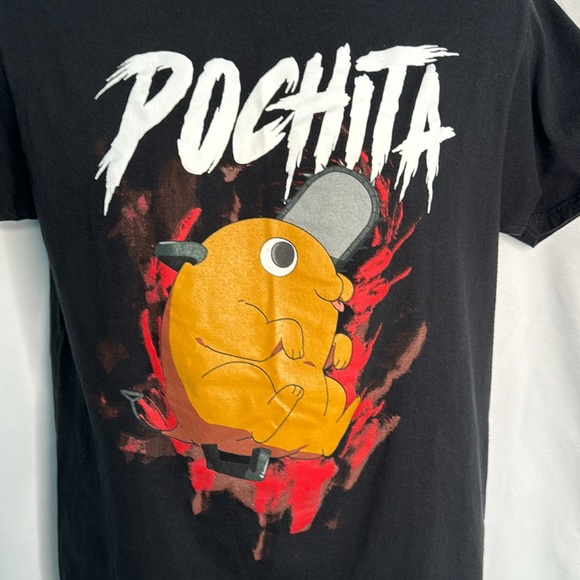 ❤️3/$30 Chainsaw Man Pochita Metal T-shirt - Picture 2 of 4